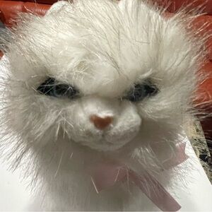 Luna THi Lily Charming White Cat Plush with Pink Bow